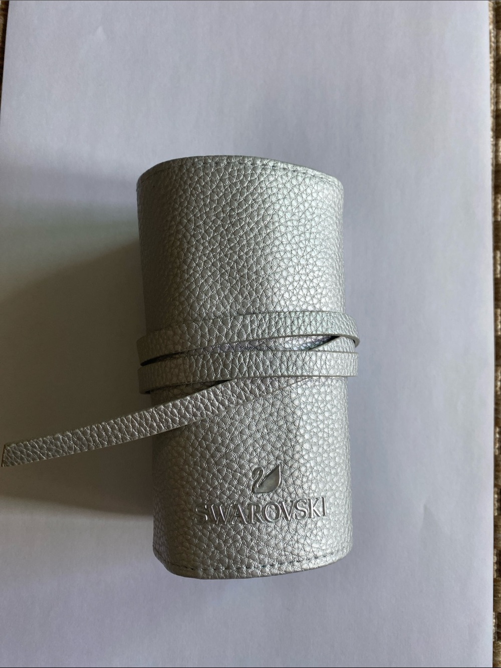 Pre-owned Swarovski Metallic Silver Jewelry Roll Pouch - 5523421
